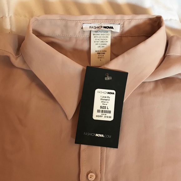 NWT “I Love My Workshirt” Mauve Button Down Shirt - Picture 2 of 7